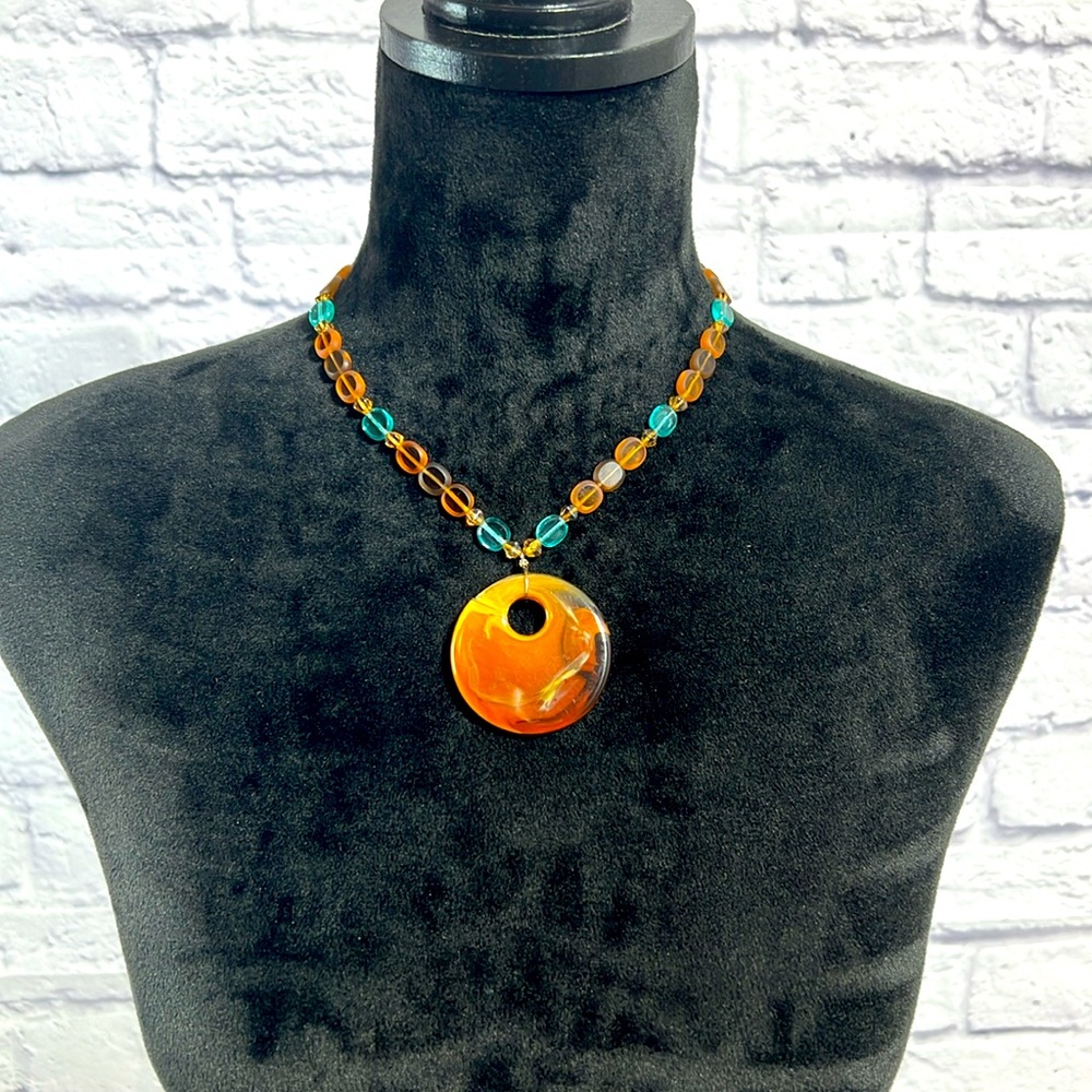 Chico’s Brown Circle Beaded Necklace